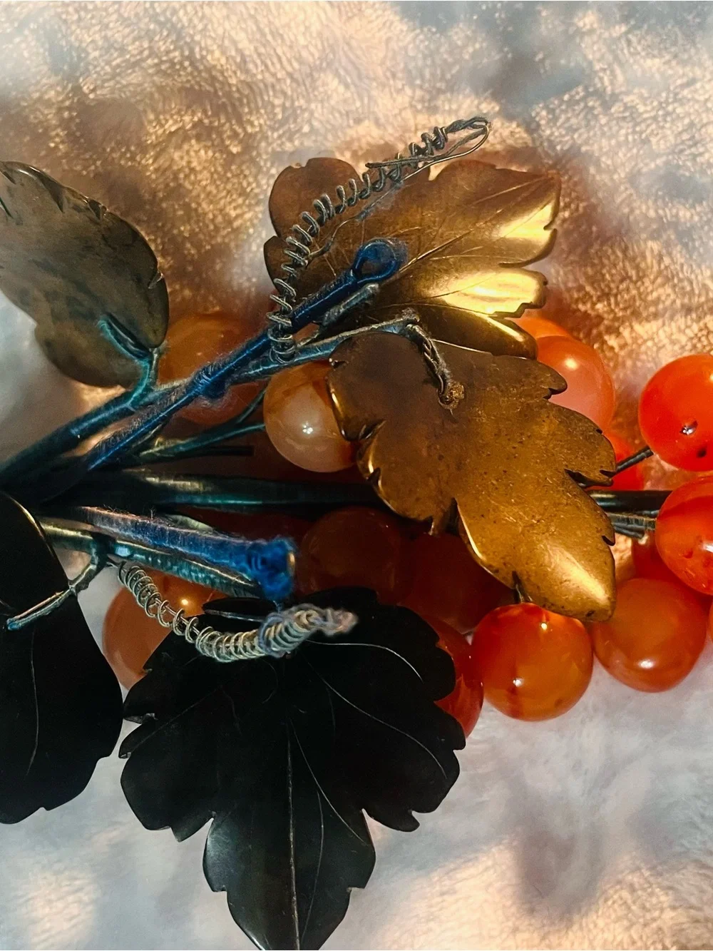Orange Decorative Faux Berry Stem - Home Accents
